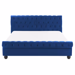 Bed Velvet AVALLON 160 x 200 cm (EU King Size) Navy Blue