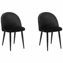 Set of 2 Dining Chairs VISALIA Velvet Black