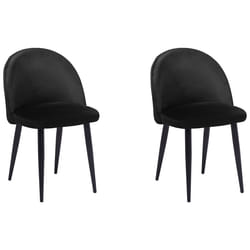 Set of 2 Dining Chairs VISALIA Velvet Black