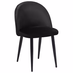Set of 2 Dining Chairs VISALIA Velvet Black