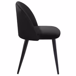 Set of 2 Dining Chairs VISALIA Velvet Black