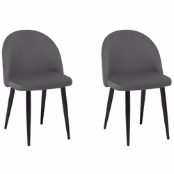 Set of 2 Dining Chairs VISALIA Velvet Grey
