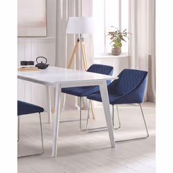 Set of 2 Dining Chairs ARCATA Velvet Navy Blue
