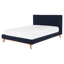 Bed Chenille TALENCE 160 x 200 cm (EU King Size) Dark Blue