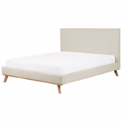 Bed Chenille TALENCE 180 x 200 cm (EU Super King) Light Beige