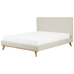 Bed Chenille TALENCE 180 x 200 cm (EU Super King) Light Beige