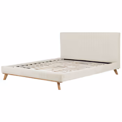 Bed Chenille TALENCE 180 x 200 cm (EU Super King) Light Beige