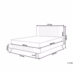 Bed Chenille TALENCE 160 x 200 cm (EU King Size) Light Beige