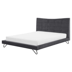 Bed Velvet LANNION 160 x 200 cm (EU King Size) Dark Grey