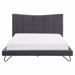 Bed Velvet LANNION 160 x 200 cm (EU King Size) Dark Grey