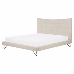 Bed Fabric LANNION 160 x 200 cm (EU King Size) Light Beige