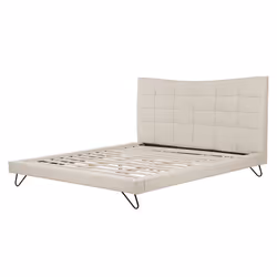 Bed Fabric LANNION 160 x 200 cm (EU King Size) Light Beige