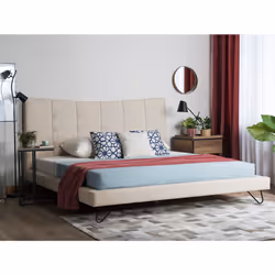 Bed Fabric LANNION 160 x 200 cm (EU King Size) Light Beige - Additional view 5
