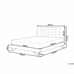 Bed Fabric LANNION 180 x 200 cm (EU Super King) Light Beige