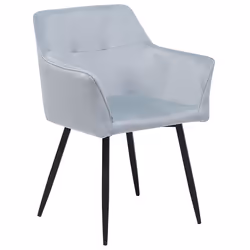 Set of 2 Dining Chairs JASMIN Velvet Light Grey