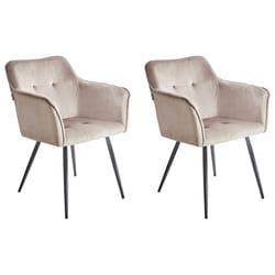 Set of 2 Dining Chairs JASMIN Velvet Taupe