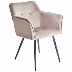 Set of 2 Dining Chairs JASMIN Velvet Taupe - Additional view 5