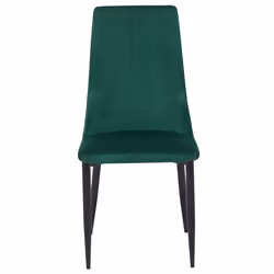 Set of 2 Dining Chairs CLAYTON Velvet Emerald Green