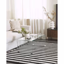 Outdoor Area Rug 140 x 200 cm Black and White TAVAS