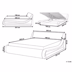 Ottoman Bed Faux Leather AVIGNON 180 x 200 cm (EU Super King) Silver