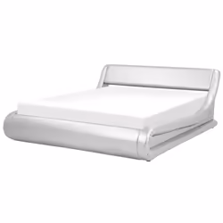 Ottoman Bed Faux Leather AVIGNON 180 x 200 cm (EU Super King) Silver