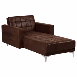 Chaise Longue ABERDEEN Faux Leather Brown