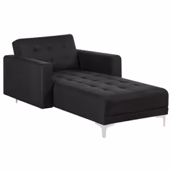 Chaise Longue ABERDEEN Fabric Graphite Grey