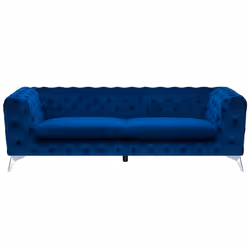 Sofa SOTRA Velvet Navy Blue 3 Seater