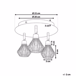 3 Light Spotlight VOLGA Adjustable Metal Black