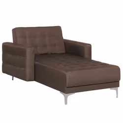 Chaise Longue ABERDEEN Fabric Dark Brown