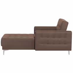 Chaise Longue ABERDEEN Fabric Dark Brown