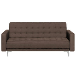 Sofa Bed ABERDEEN Fabric Dark Brown 3 Seater