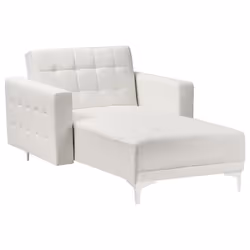 Chaise Longue ABERDEEN Faux Leather White