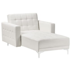 Chaise Longue ABERDEEN Faux Leather White