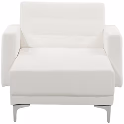 Chaise Longue ABERDEEN Faux Leather White