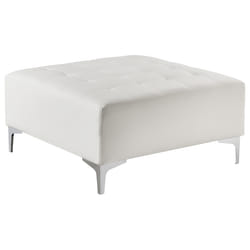 Ottoman ABERDEEN Faux Leather White