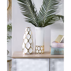 Flower Vase AVILA Stoneware 36 cm White