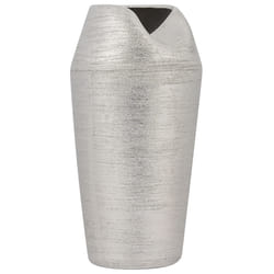 Decorative Vase APAMEA Stoneware 33 cm Silver