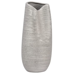 Decorative Vase DERBE Stoneware 32 cm Silver