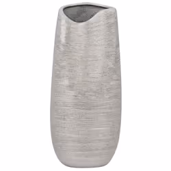 Decorative Vase DERBE Stoneware 32 cm Silver
