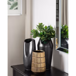 Decorative Vase DERBE Stoneware 32 cm Black