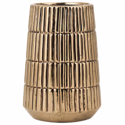 Decorative Vase QANAWAT Stoneware 22 cm Gold
