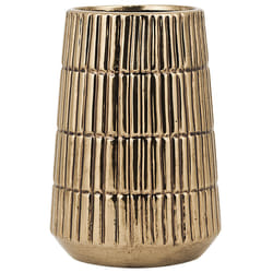 Decorative Vase QANAWAT Stoneware 22 cm Gold