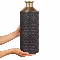 Decorative Vase ARSIN Stoneware 39 cm Black