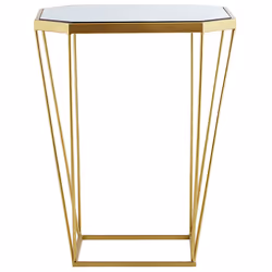 Set of 2 Side Tables SIERRA Glass Gold