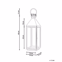 Lantern BALI Stainless Steel 40 cm Silver
