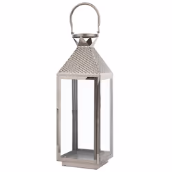 Lantern BALI Stainless Steel 55 cm Silver