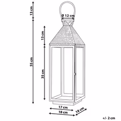 Lantern BALI Stainless Steel 55 cm Silver