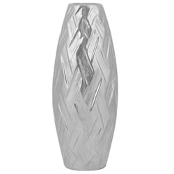 Decorative Vase ARPAD Stoneware 33 cm Silver