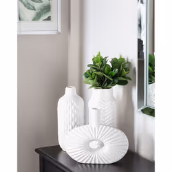Decorative Vase XANTHOS Stoneware 32 cm White